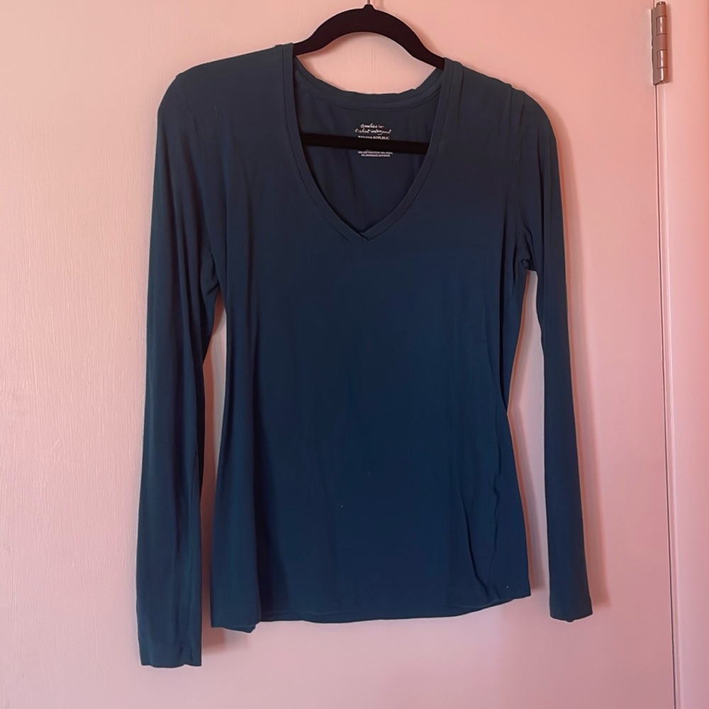 Teal long sleeve tee, XS